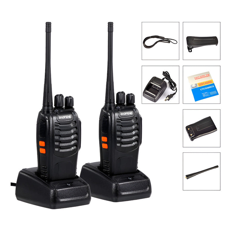 Radio Portatil X2 Walkie Talkie Bf-888s Baofeng Transmisor  Negro