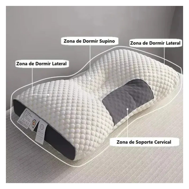 Almohada Ortopédica  Cervical Curva Cojín Libre Presión Blanco