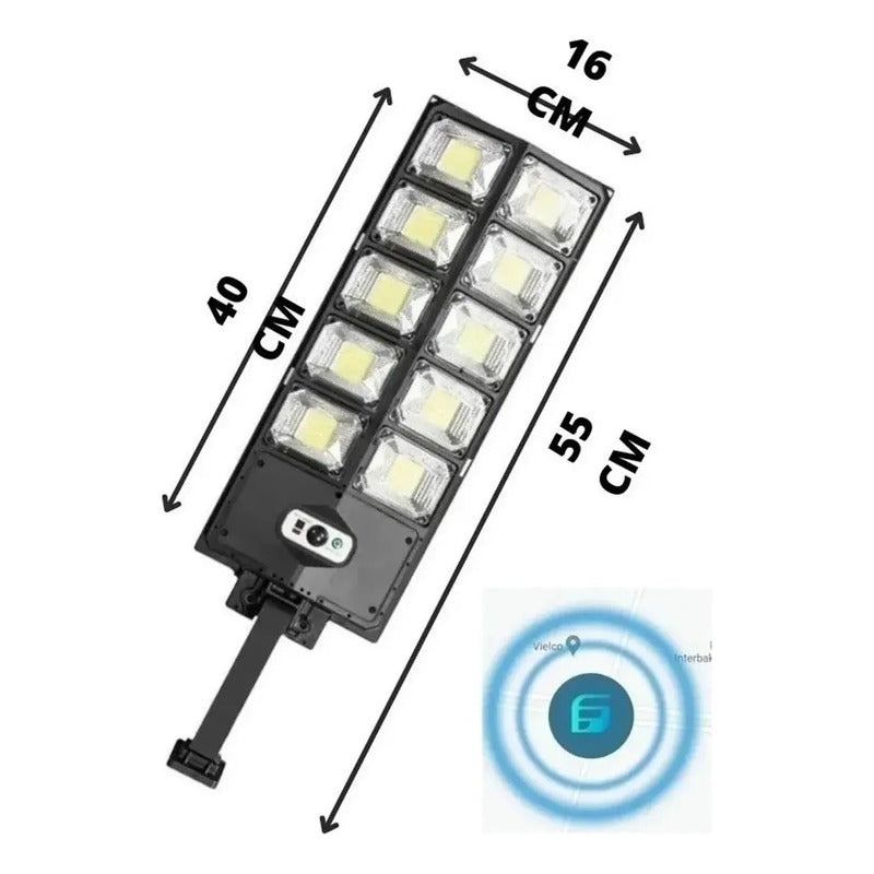 Pack X3 Foco Led Solar 1000 Watts Exteriores Lampara 1000w Negro