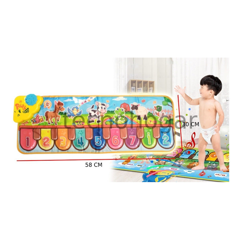 Piano Musical Para Niños Piano Music Mat Animal  Azul
