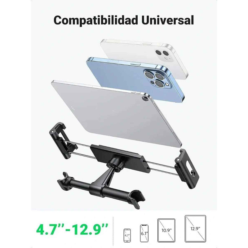 Soporte De Auto Asiento Trasero Celular Y Colgador Cartera Negro