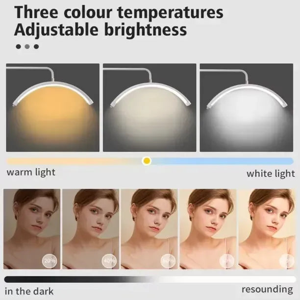 Lámpara Led Lashista Media Luna Profesional Para Manicure Estética Pestañas Cejas Spa Tatuaje Luz Led Blanca Soporte Ajustable De Piso Salón Belleza Cosmetología Alta Iluminación