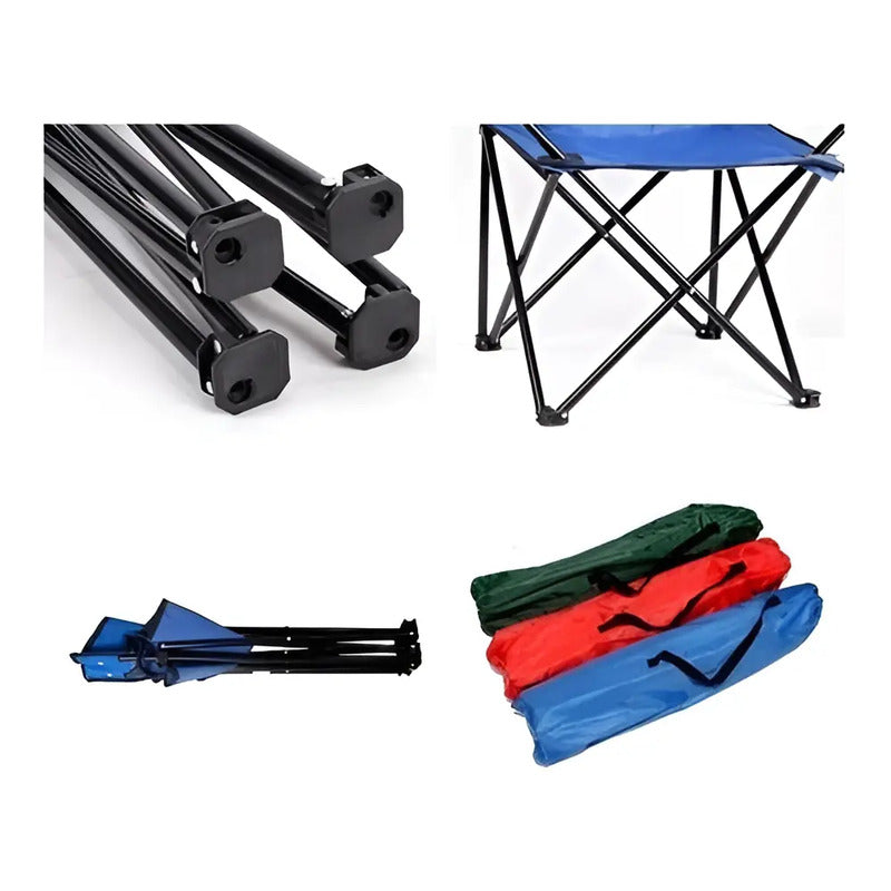 Silla Camping Plegable Picnic Playa / Ofertas Claras Color Rojo
