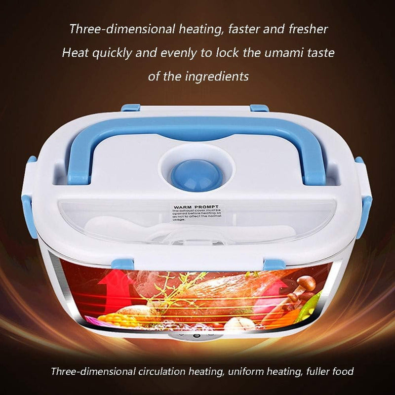 Calentador De Comida Para Auto 12v Termo  Electrico Lonchera Verde