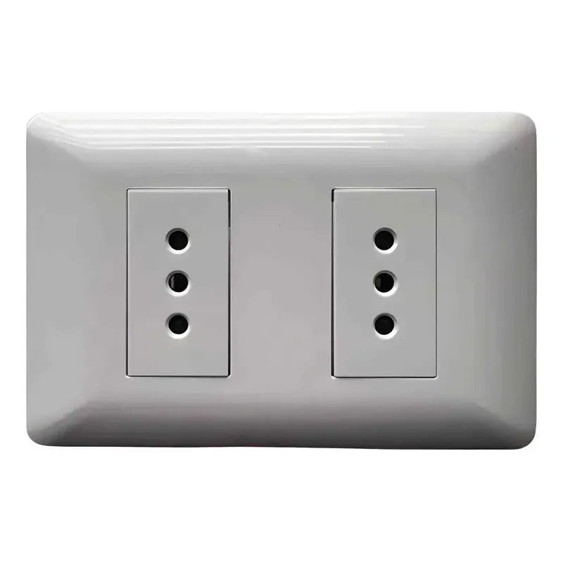 Pack X6 Enchufe Tomacorriente Doble Pared 10a Irm Sello Sec Blanco