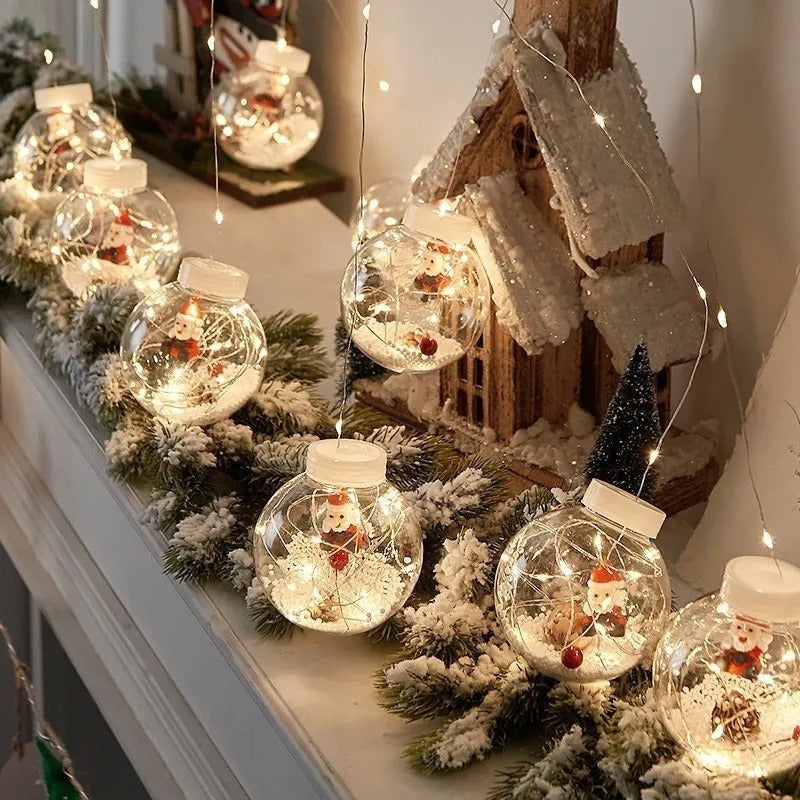 Cortina Solar Esfera Luces Navidad 10 Bolas 3 Metros Amarillo