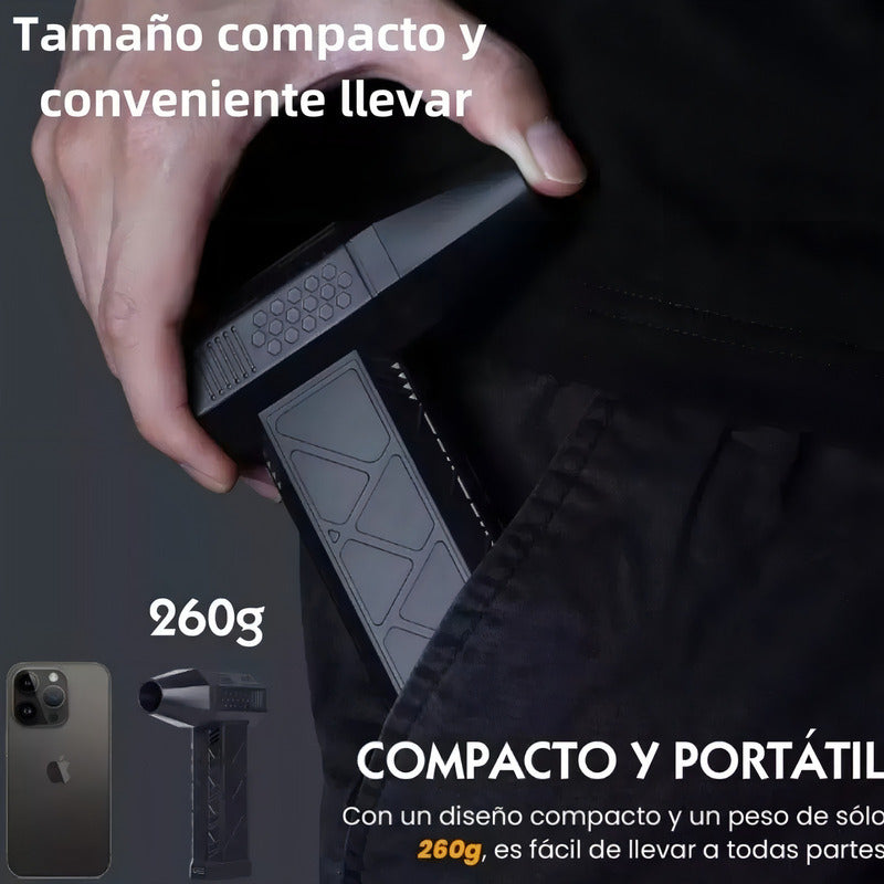 Soplador De Aire Usb Portátil 200w 130000rpm 5000mah 3v Negro