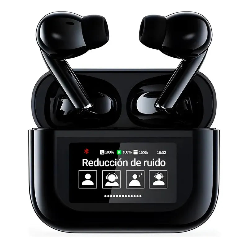 Audifonos Inalambricos Reducción Ruido Pantalla Color Negro