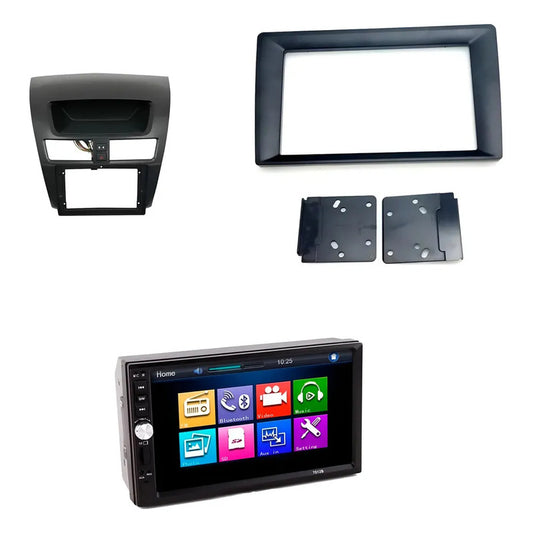 Kit Mazda Bt-50: Bisel 9 Negro + Radio 2 Din Mirror Link + Adaptador 9 A 7 Negro