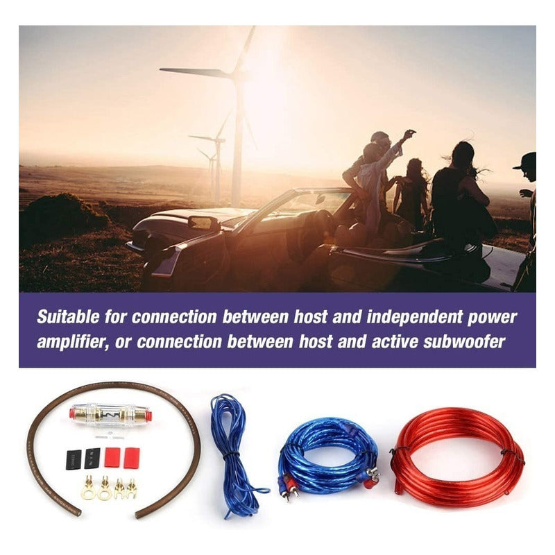 Kit Cables Para Amplificador Betensh 1500 Watts Subwoofer Rc