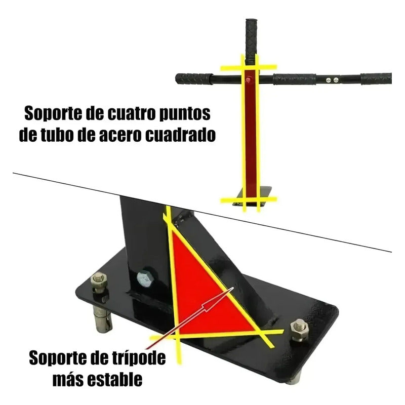 Barra De Dominadas Versátil Para Entrenamiento Aeróbico Negro