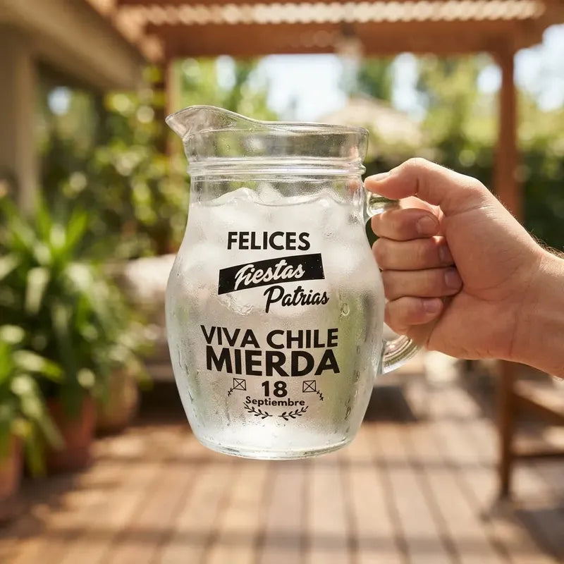 Set 4 Vasos Lorito Viva Chile 500ml Terremoto Fiesta Patrias Agua