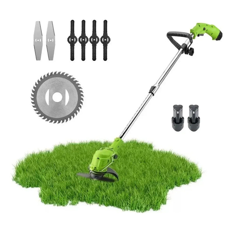 Cortadora De Pasto Inalámbrica Con Baterias Y Accesorios Verde Claro