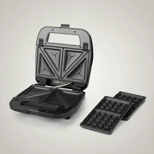 Maquina 3 En 1 Tostador - Grill De Carne - Wafflera Negro