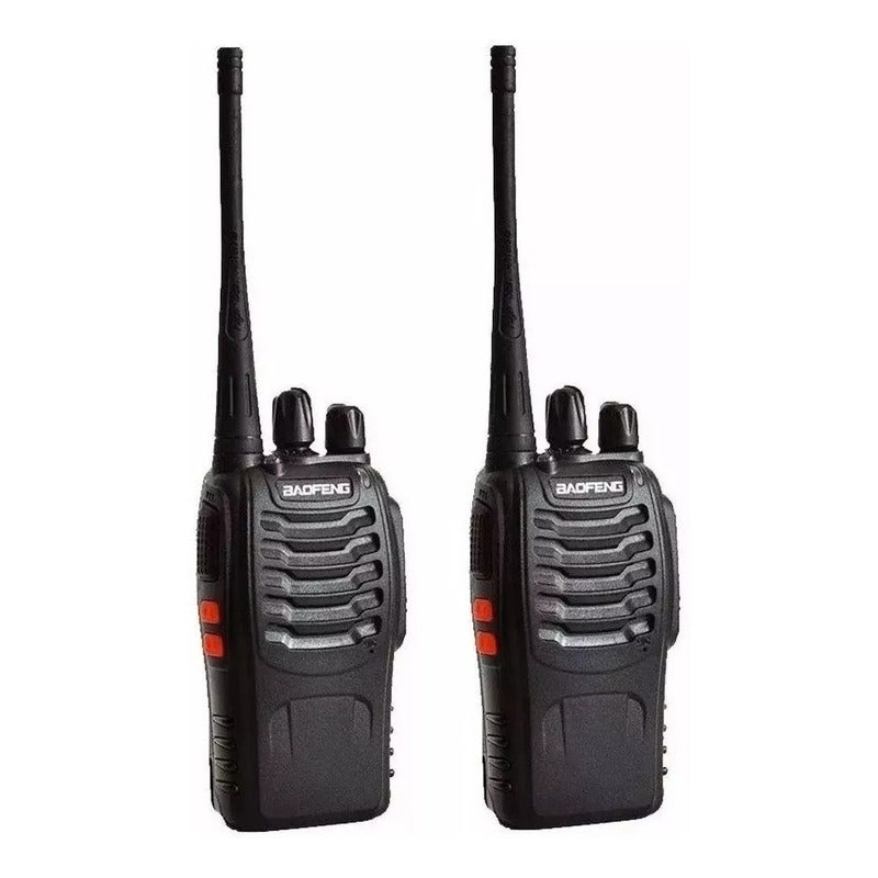 2 Radio Transmisor Walkie Talkie Bf-888s Baofeng Woki Toki - Negro - 400-470 Mhz