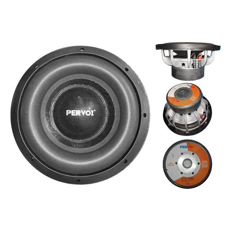 Subwoofer Doble Bobina 1500w 10 Pulgadas + Kit Instalación Negro