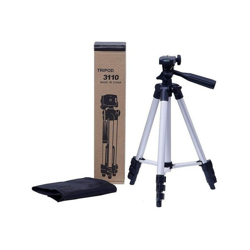 Trípode TriPod 3110 Para Cámara Y Celular Aluminio Con Estuche 102cm Plateado