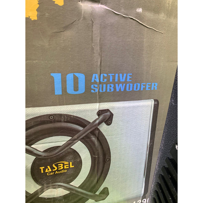 Subwoofer Amplificado 7000w 10 Pulgadas + Kit De Cables Gris