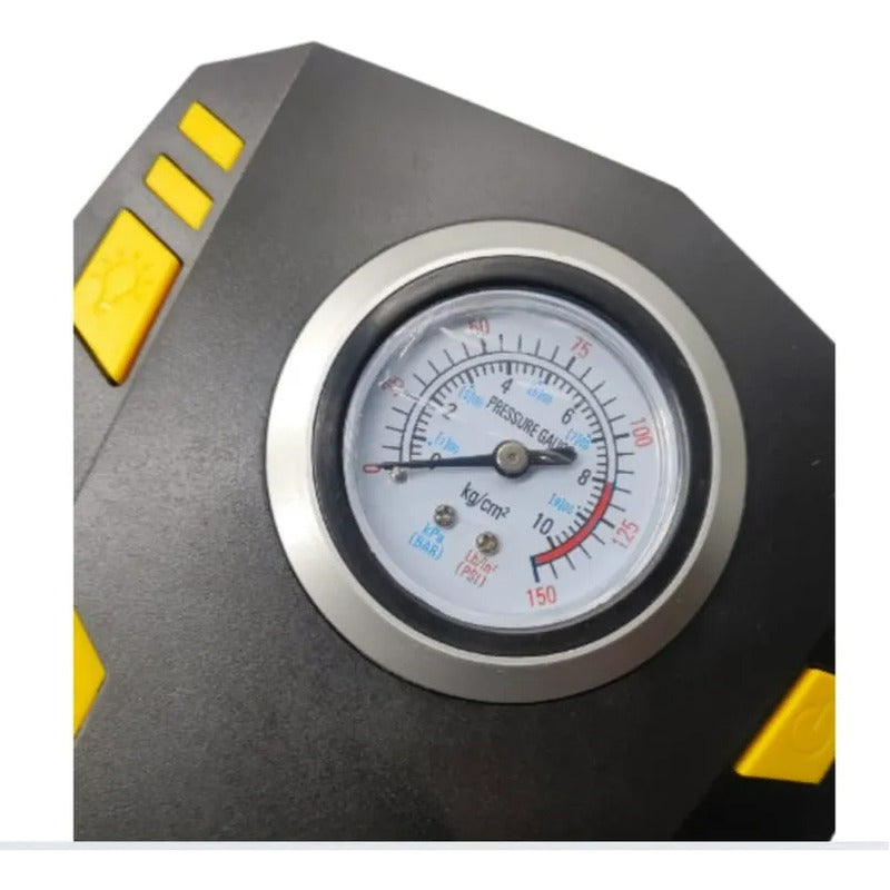 Compresor Aire Portátil Vehicular Neumáticos 220psi Con Manómetro Gris 50/60hz Monofásica