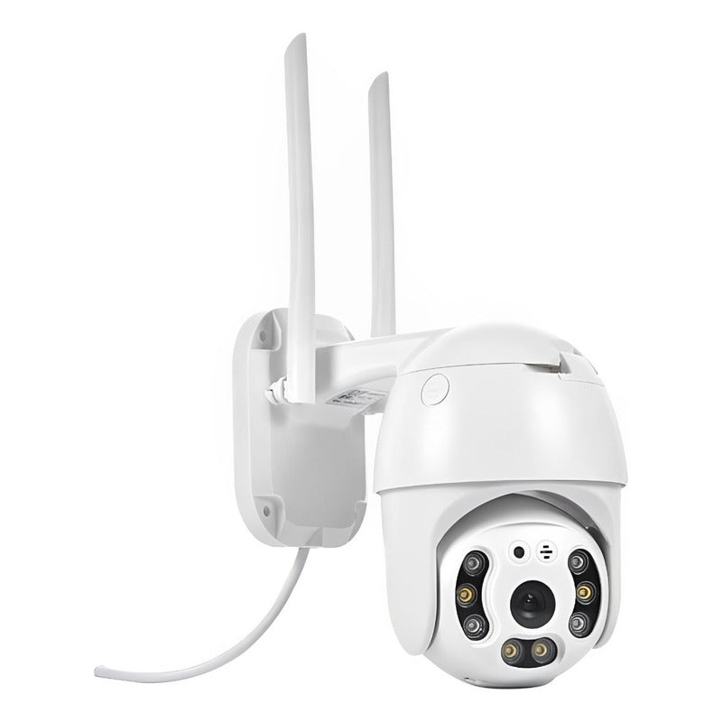 Cámara De Seguridad Domo Exterior Wifi Jortan 360° Full Hd Ip66 Blanco