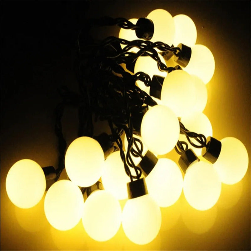 Luces Solar Led Bolitas Guirnalda Rgb Solar Navidad Solar