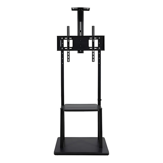 Soporte Madera Tv Movil Con Ruedas 32 A 70 Base Pedestal Negro