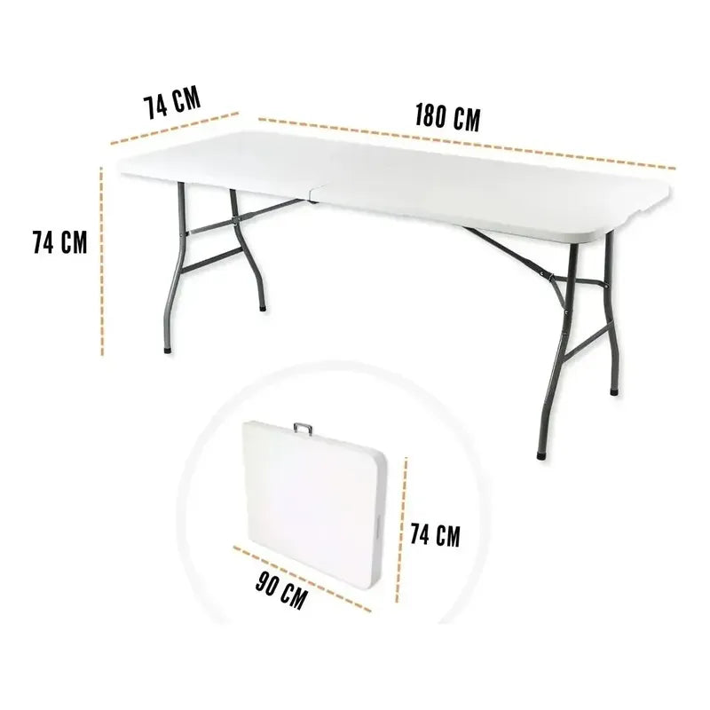 Mesa Plegable Resistente Interior/exterior + Mantel Navideño Rojo
