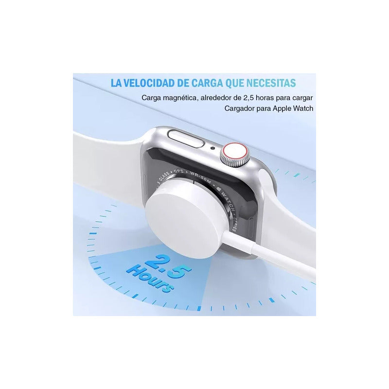 Cable Magnético Compatible Apple Watch 12345678 Se Se2 Ultra Blanco