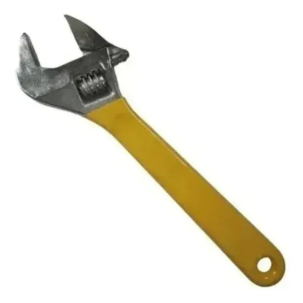 Llave Francesa Ajustable 10 Pulgadas Mango De Goma 25cm Amarillo
