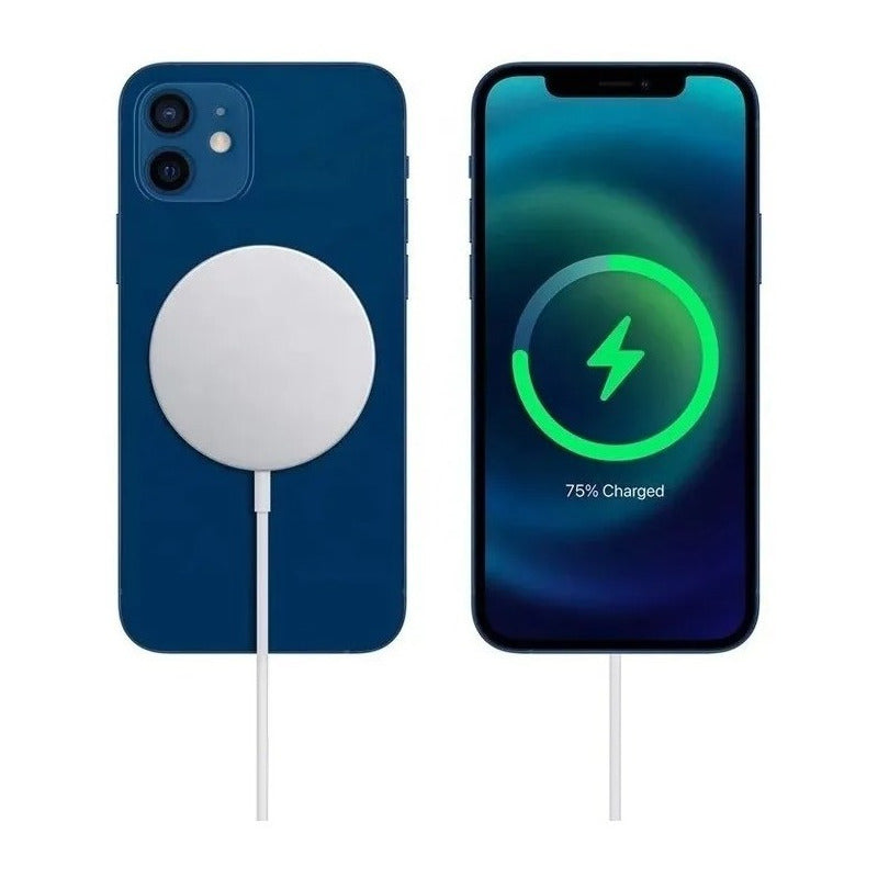 Cargador Inalámbrico Compatible iPhone 12 Carga Rápida Tipoc Blanco