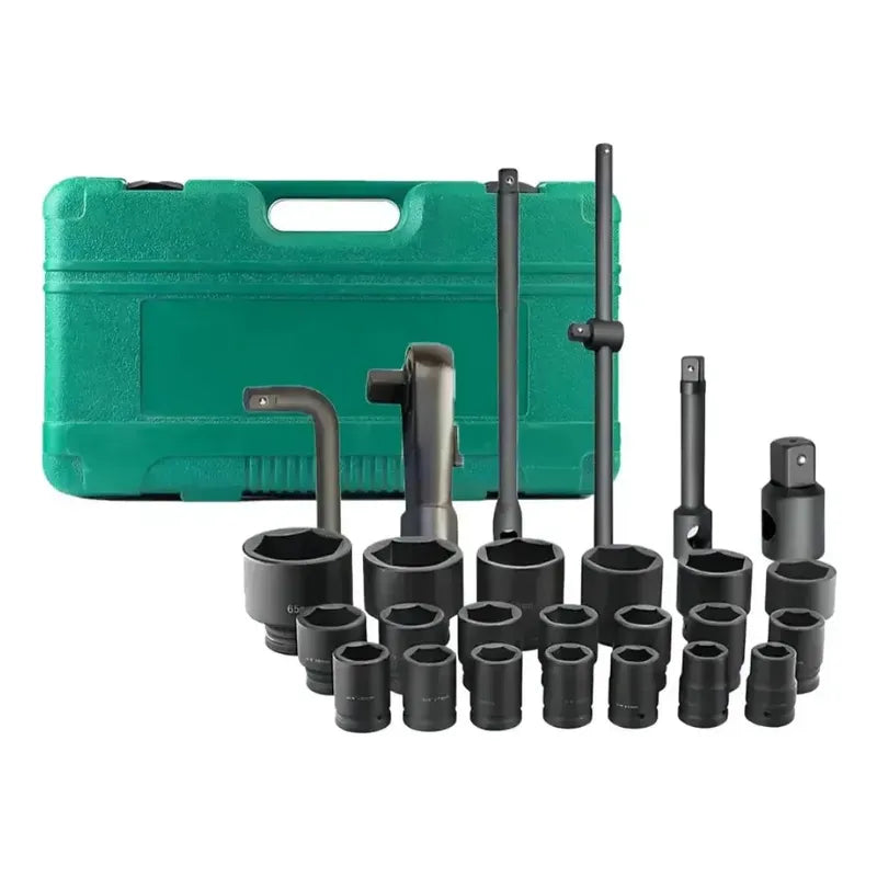 Maleta De Dados De Impacto 1'' Y 3/4 Profesional 26 Piezas Negro