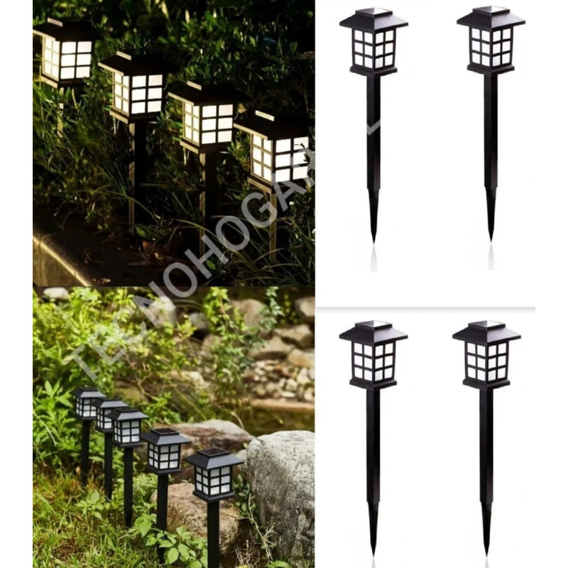 Pack X4 Luz Solar Con Estaca Exterior Tierra Jardín