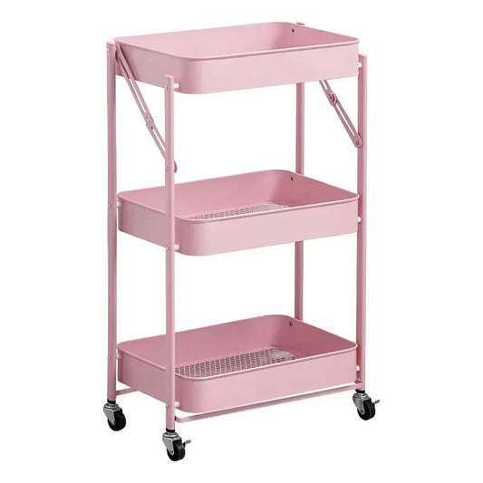 Cajones Con Ruedas Plástico Repisa Móvil Organizador Rosa