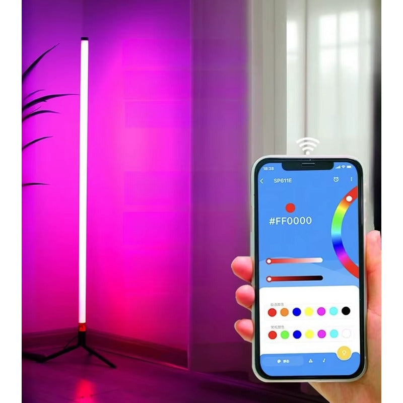 Lampara De Esquina Pie Usb Luces Led Rgb Ambiente