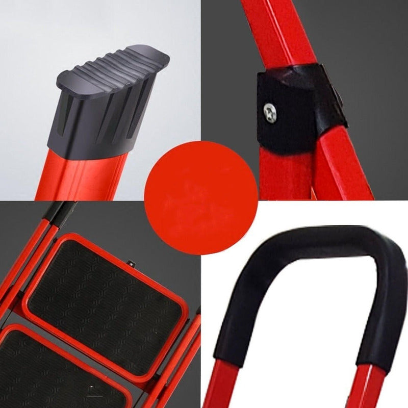 Escalera Plegable 4 Escalones Resistente Envio Gratis Rojo