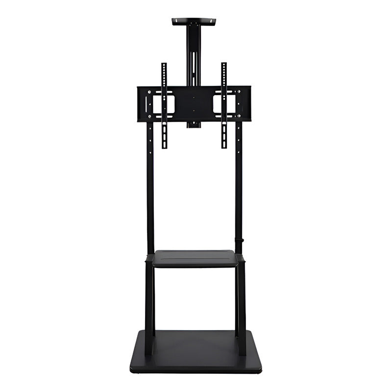 Soporte Madera Tv Movil Con Ruedas 32 A 70 Base Pedestal Negro
