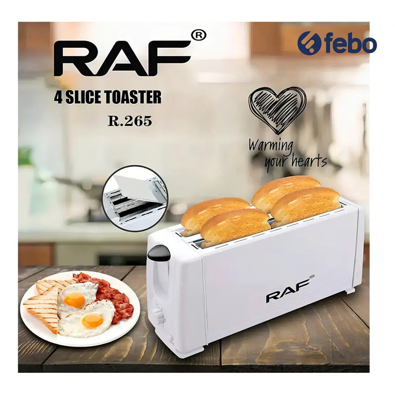 Tostadora De Pan Raf Automática 4 Rebanadas Modelo R.265 Blanco