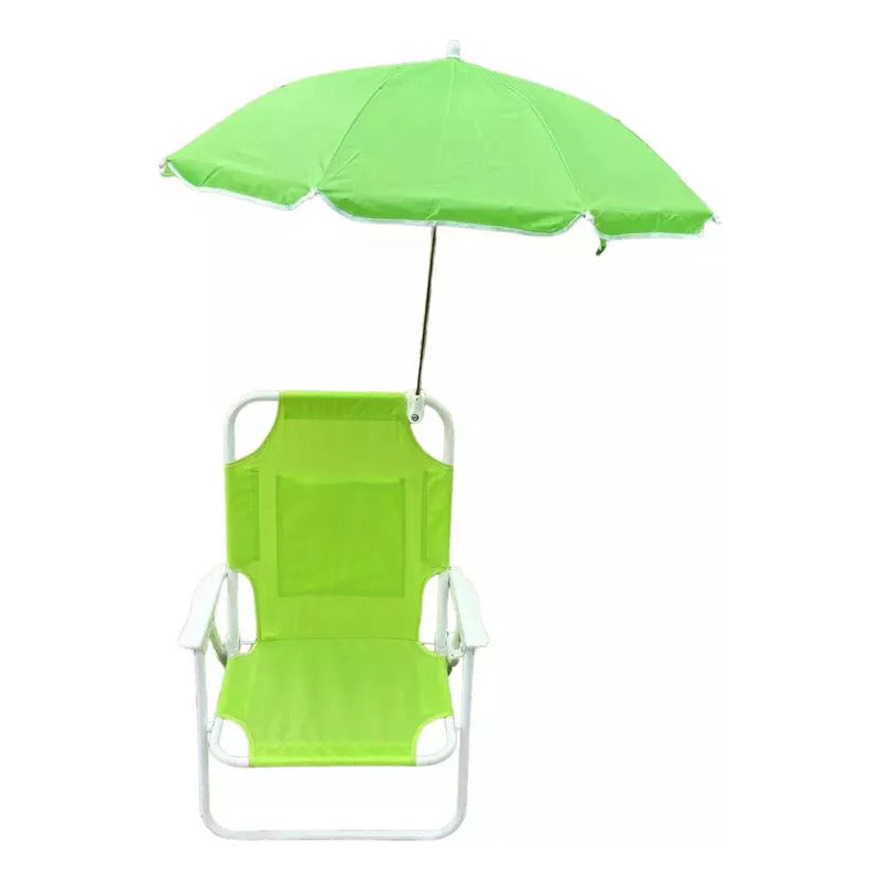 Silla Plegable Camping Animales Niños, Con Sombrilla