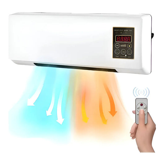 Aire Acondicionado Calefactor Para Pared Aire Caliente Con Control Remoto Blanco