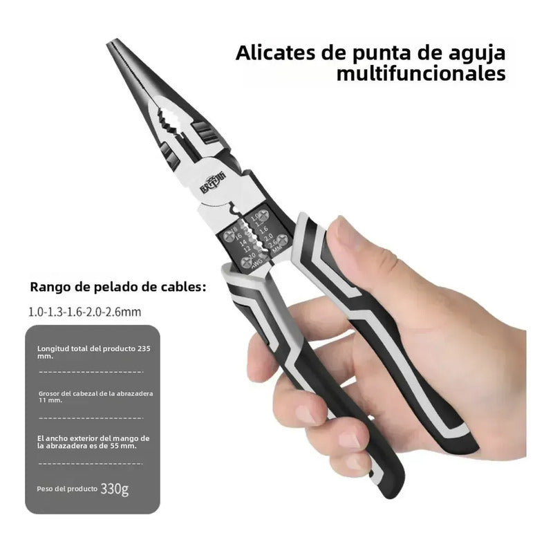 Set X3 Alicates Professionales Aislados Pelacables Multiusos