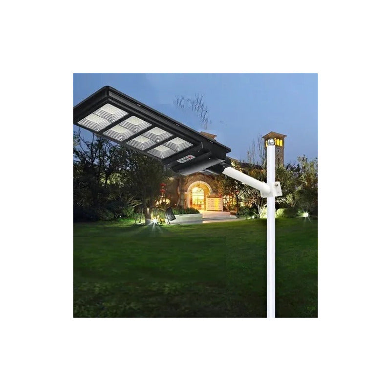 Foco Solar 600w Exterior + Soporte Base Con Sensor  Negro