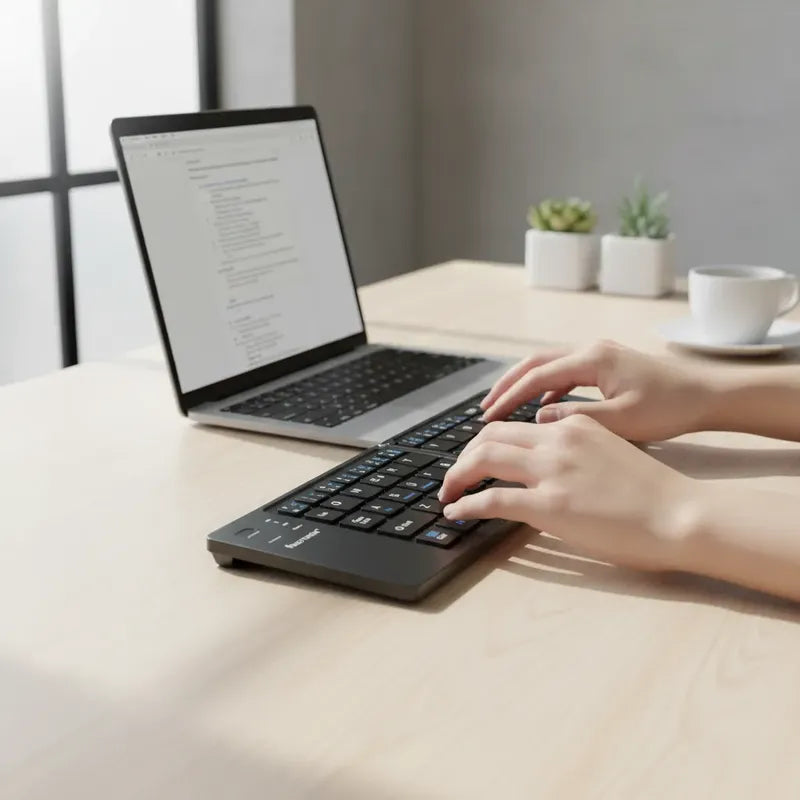 Mini-teclado Plegable Bt Teclado Qwerty Recargable Tipo-c Gris Oscuro Español De Latinoamérica