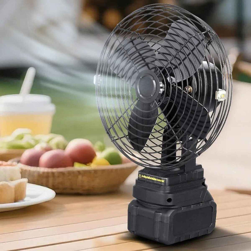 Ventilador Camping Con Bateria Escritorio Recargable Inalamb 15 Cm Negro