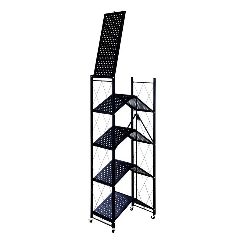 Estante Organizador Plegable 5 Niveles Ruedas Cocina Living Negro