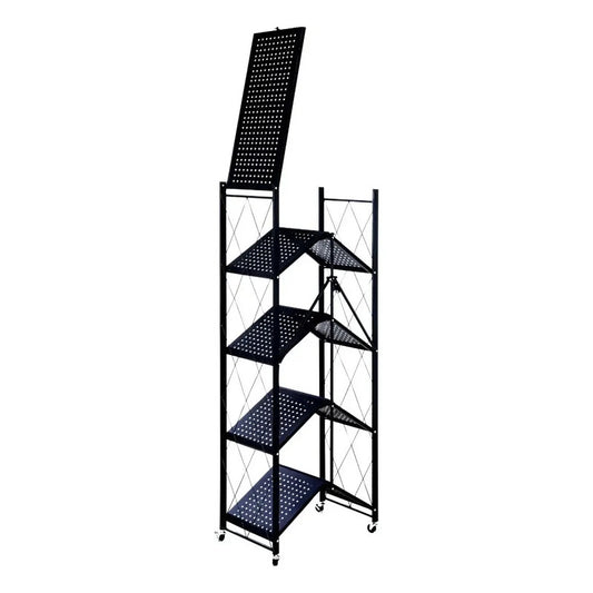 Estante Organizador Plegable 5 Niveles Ruedas Cocina Living Negro