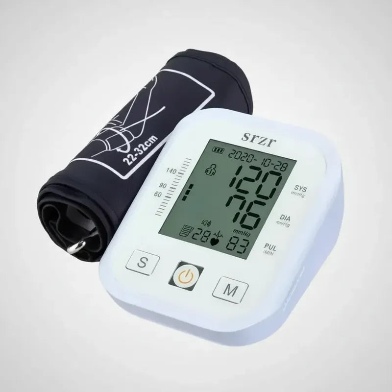 Kit Salud: Toma Presión Digital Tensiómetro Brazo Usb O Batería Blanco + Electroestimulador Tens 4 Electrodos Blanco