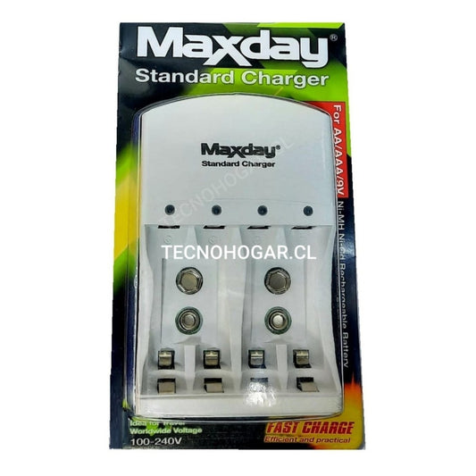 Cargador Aa Aaa Batería 9v (cuadrada) 4 Espacios