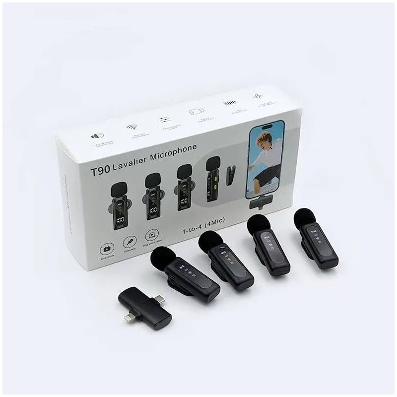 Microfonos Bluetooth Lavalier Mediamake T90 Inalámbricos Negro
