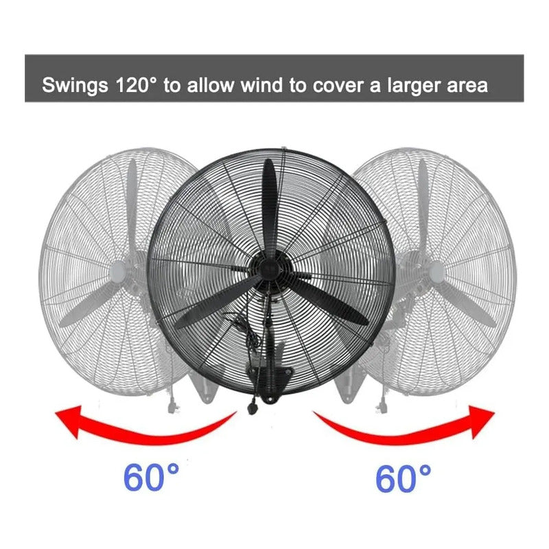 Ventilador Industrial De Pared Tipo Turbina De Alta Potencia 65 Cm 50hz-60hz Negro Plástico 3