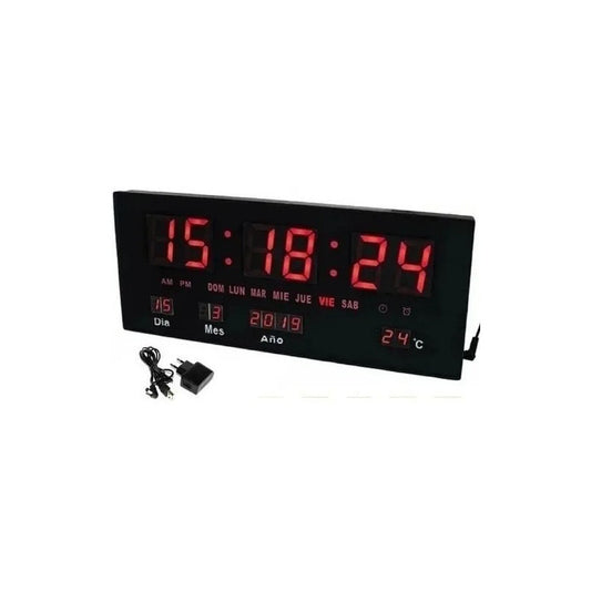 Reloj Led Digital Empresa Temperatura Oficina Modelo Grande